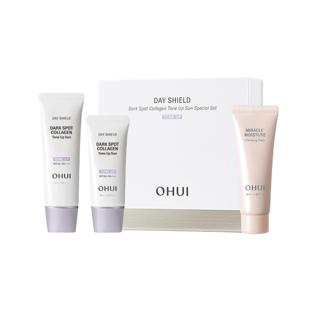 chống nắng Bộ Kem Chống Nắng Cải Thiện Đốm Nâu Và Nâng Tone Ohui Day Shield Dark Spot Collagen Tone Up Sun Set